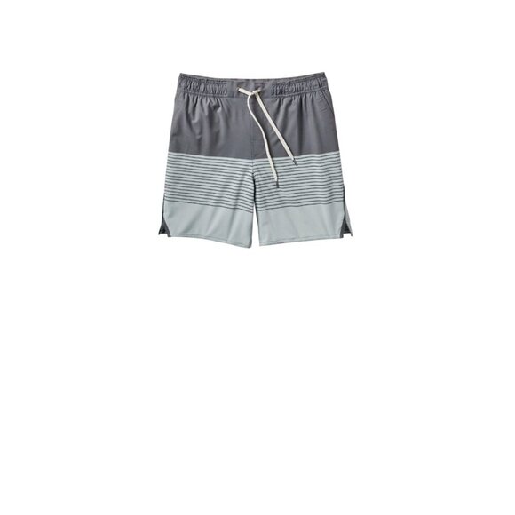 Vuori Trail Shorts Shale Neptune Stripe Mens Drawstring Pockets Gray Stripe XXL - Picture 1 of 12